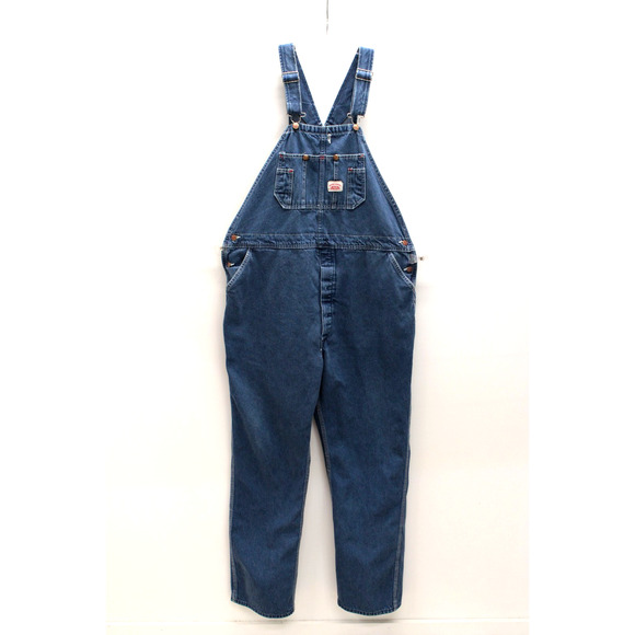 Round House Bib Overalls Men's 44x34 Blue Denim Cotton Farmer Carpender USA - Picture 1 of 10